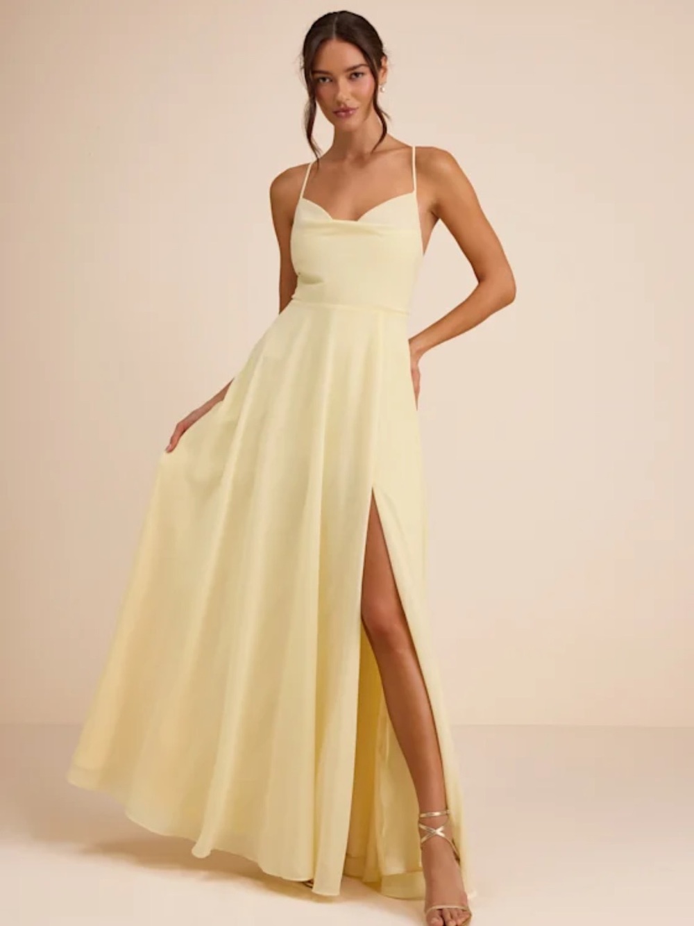 Lulus butter yellow maxi dress